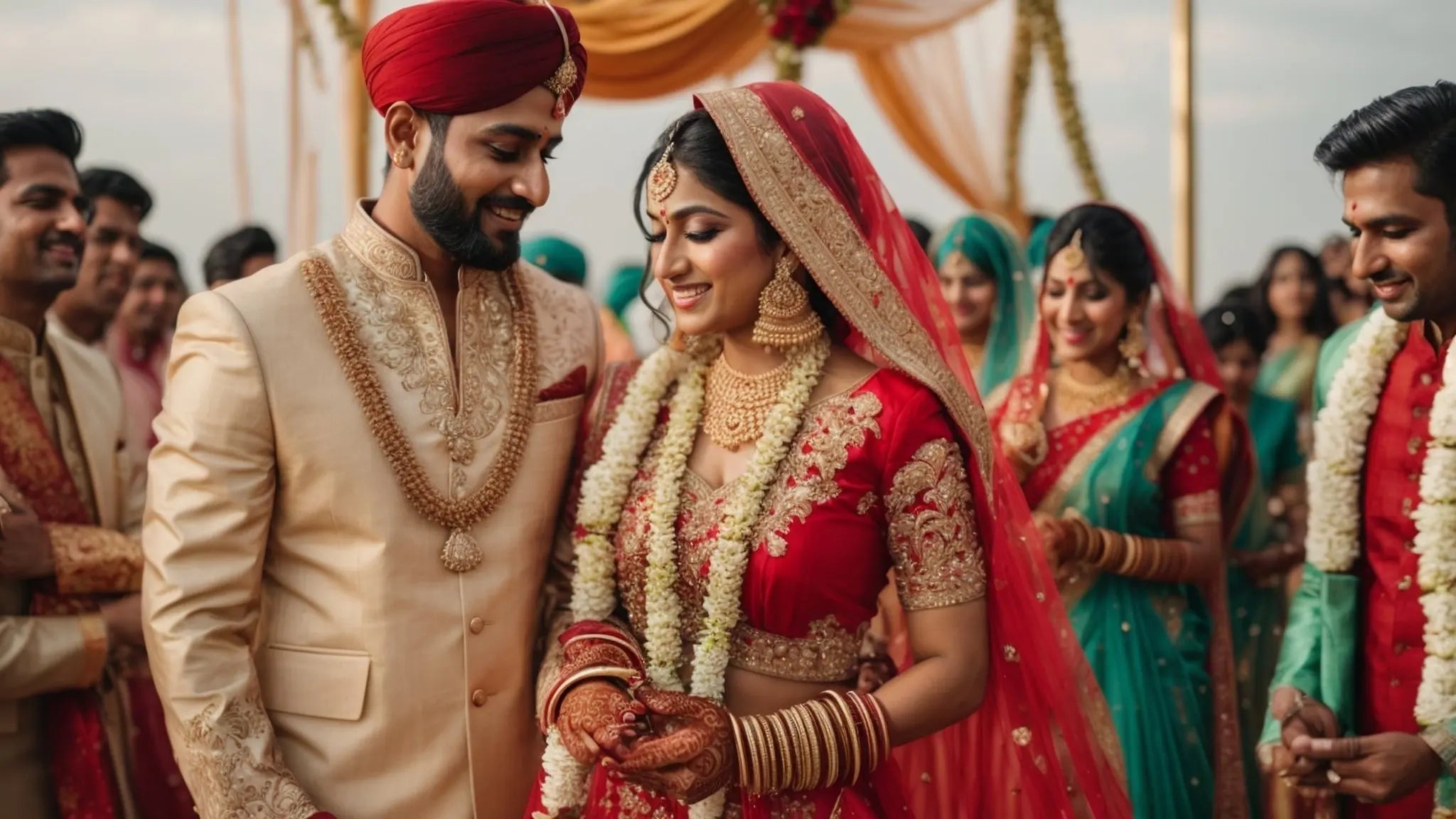 Bride and groom Indian Wedding 