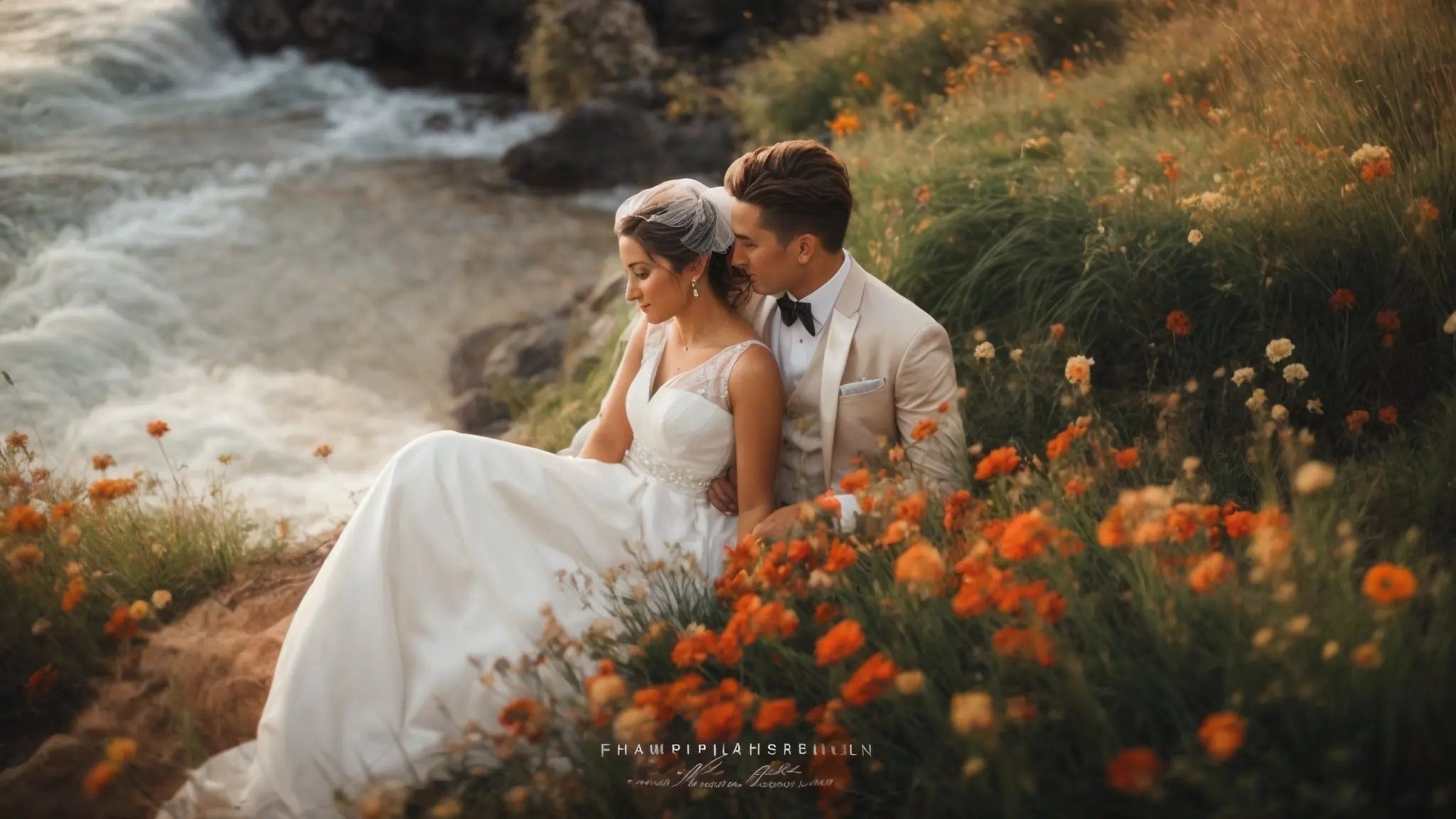 Bride and Groom at the beach 