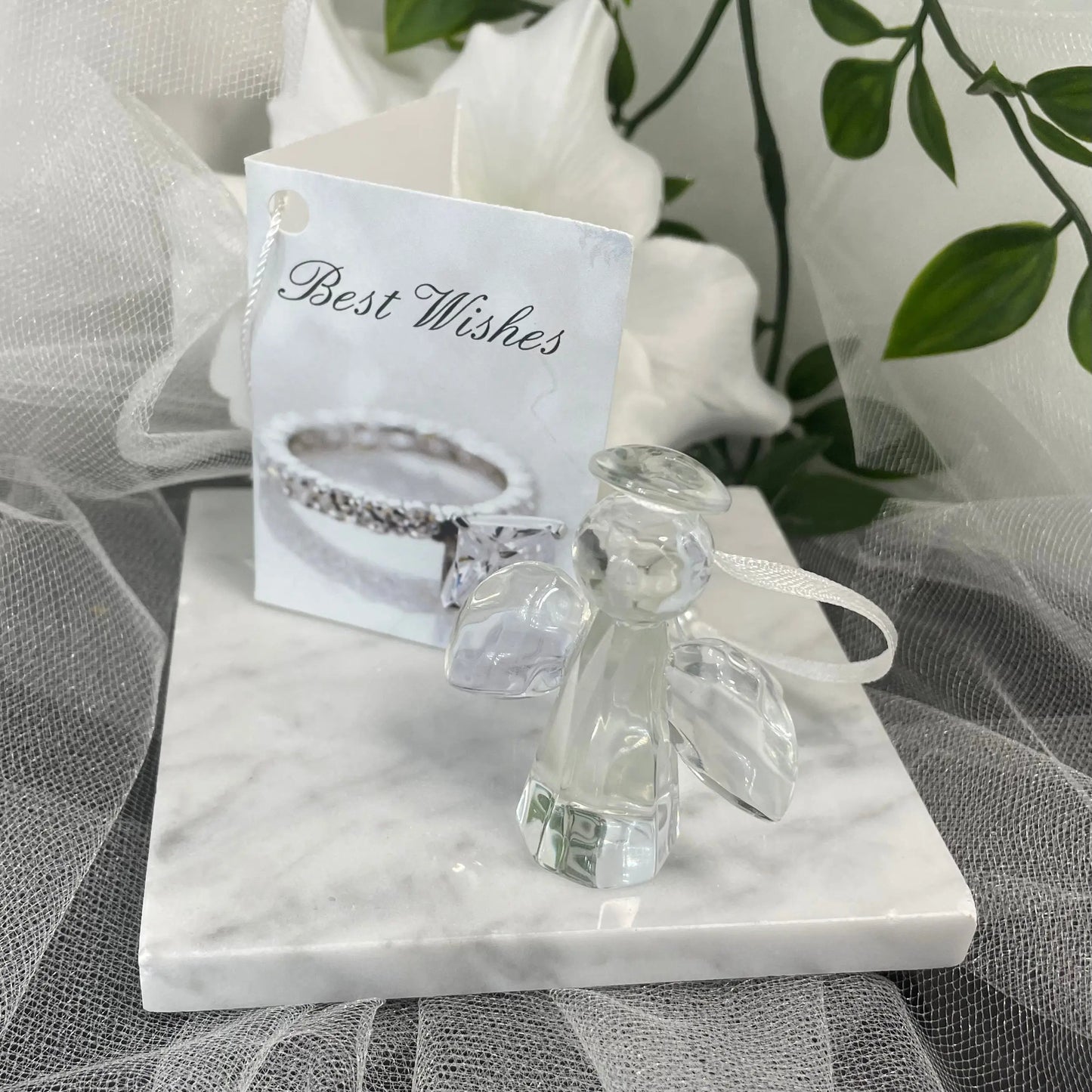 Angel Wrist Charm featuring an intricate design with sparkling crystals, measuring approximately 5.5 cm in height and 4.6 cm in width, perfect for weddings and special occasions.