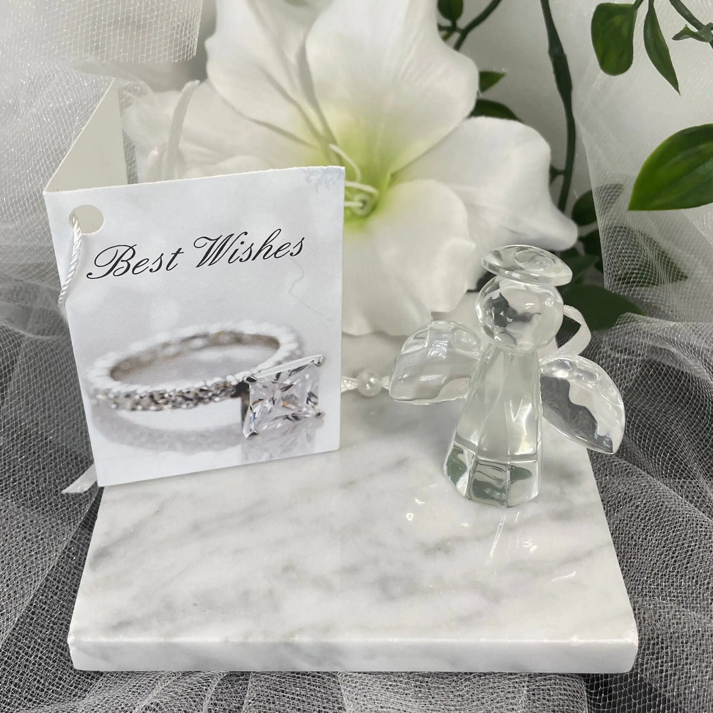Angel Wrist Charm featuring an intricate design with sparkling crystals, measuring approximately 5.5 cm in height and 4.6 cm in width, perfect for weddings and special occasions.