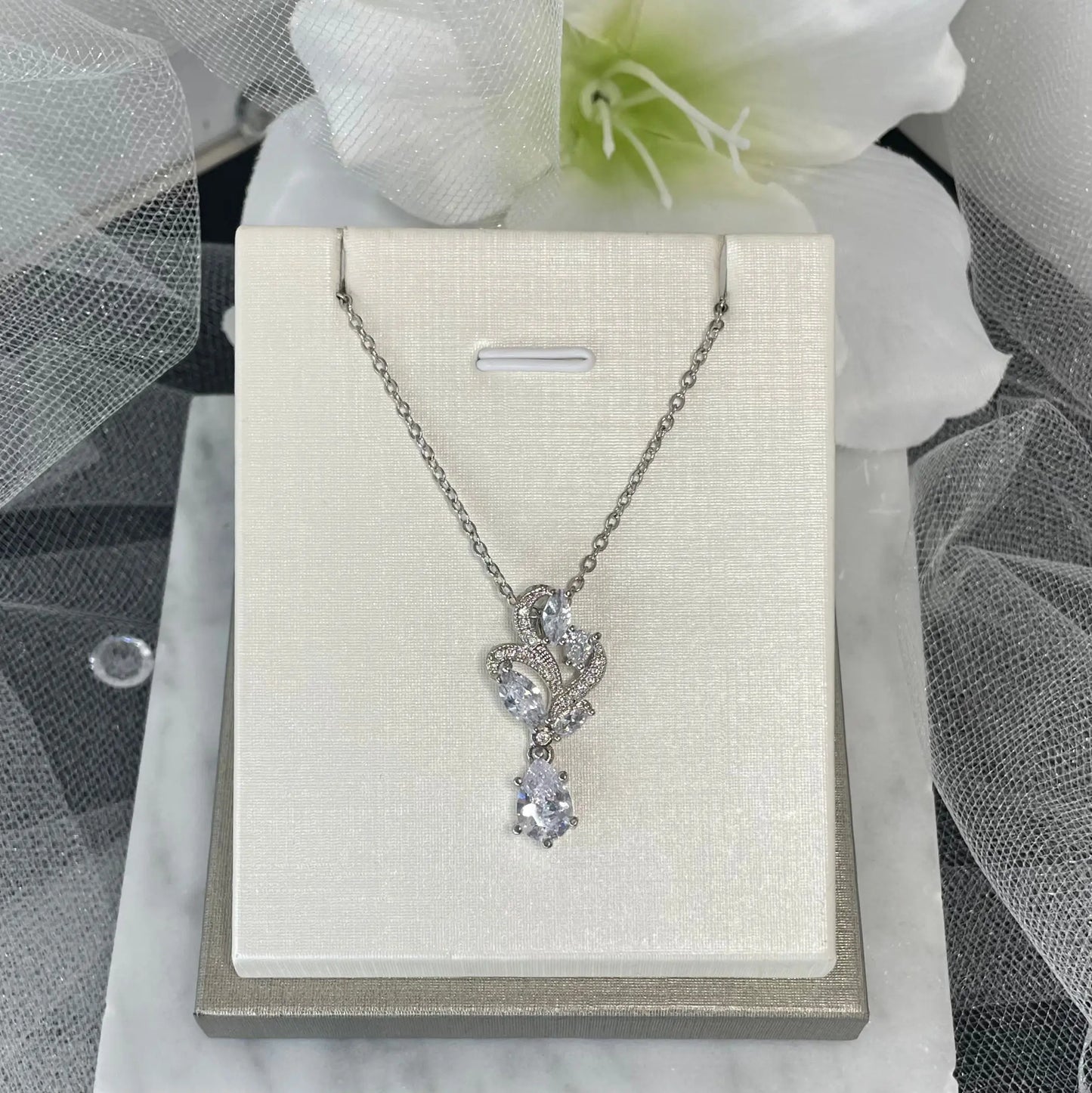 Bluebell wedding crystal necklace Divine Bridal
