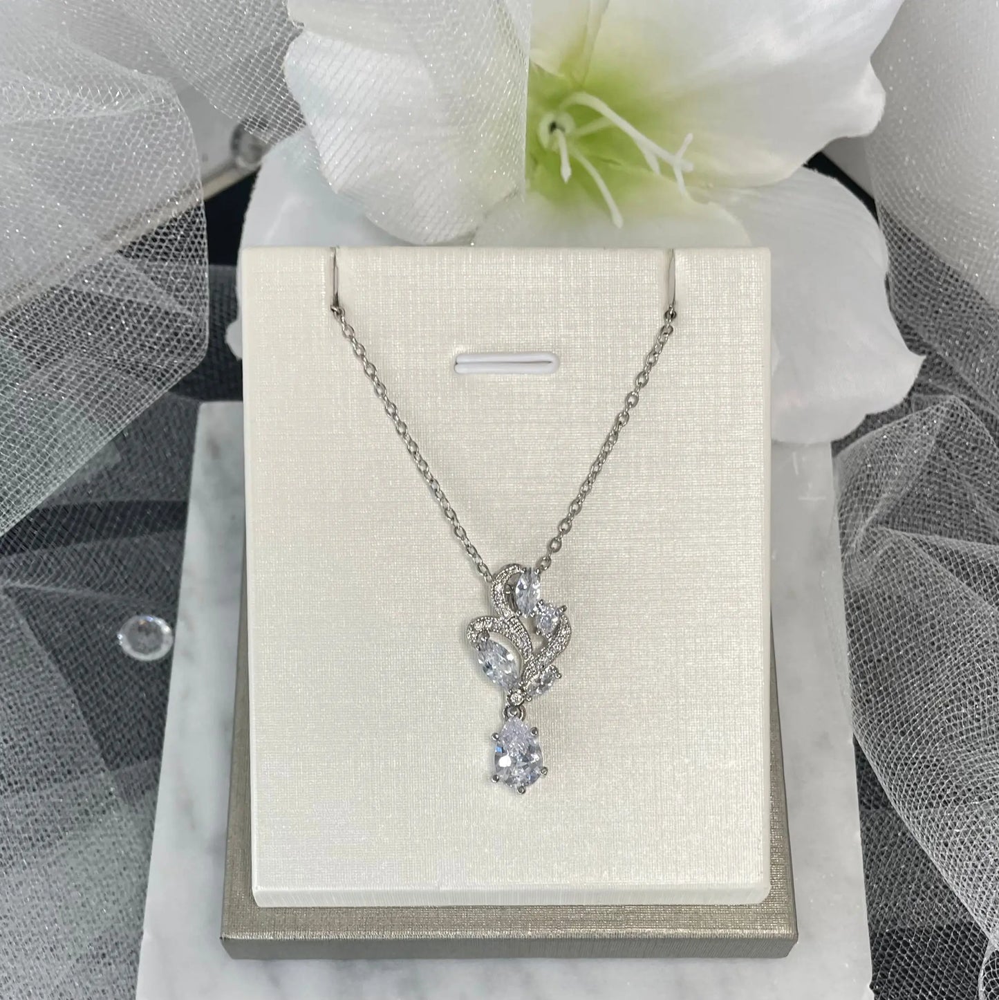 Bluebell wedding crystal necklace Divine Bridal