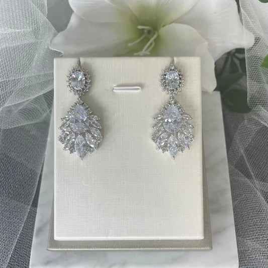 Gemma crystal earrings Divine Bridal