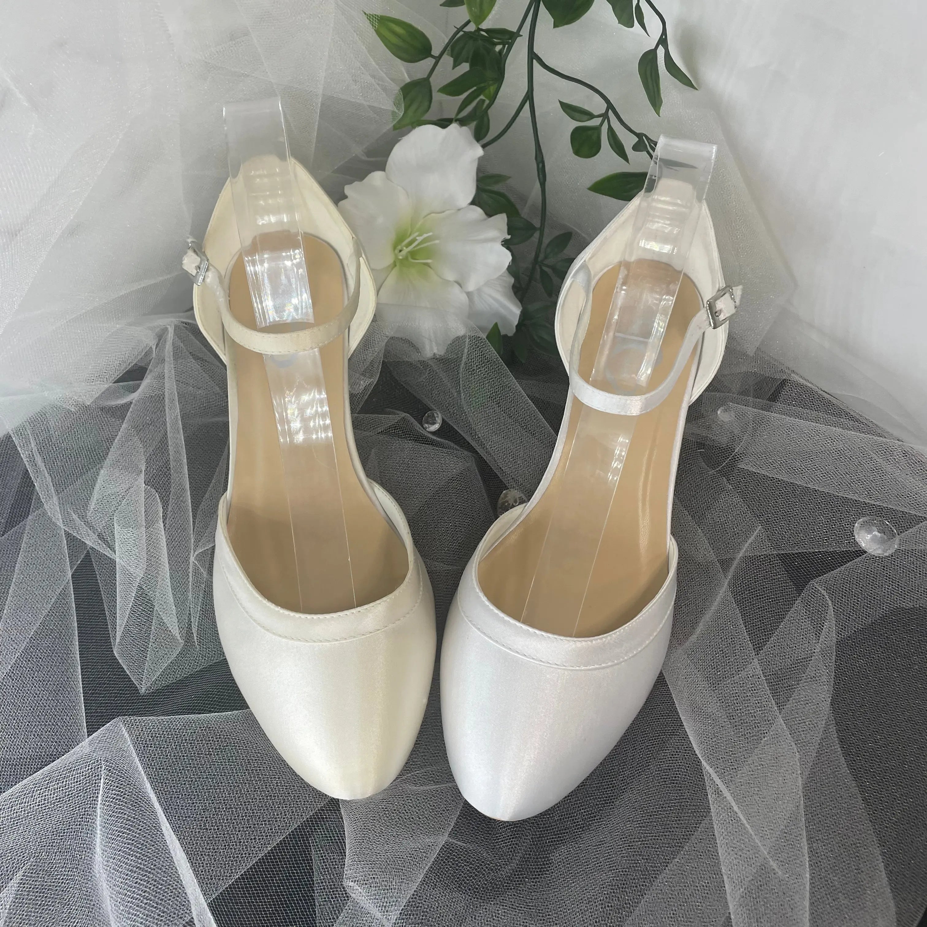 Grace Closed Toe With Ankle Strap Wedding Bridal Shoe Divinebridal