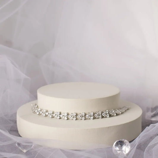 Crystal Bracelet: A shimmering crystal bracelet designed for a bride, adding elegance and sparkle.