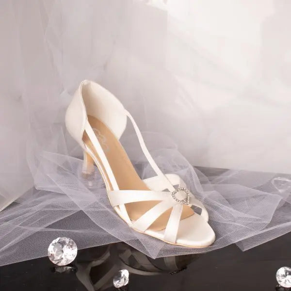 Heather Diamante Open toe heel sandal Wedding Bridal Shoe Divinebridal
