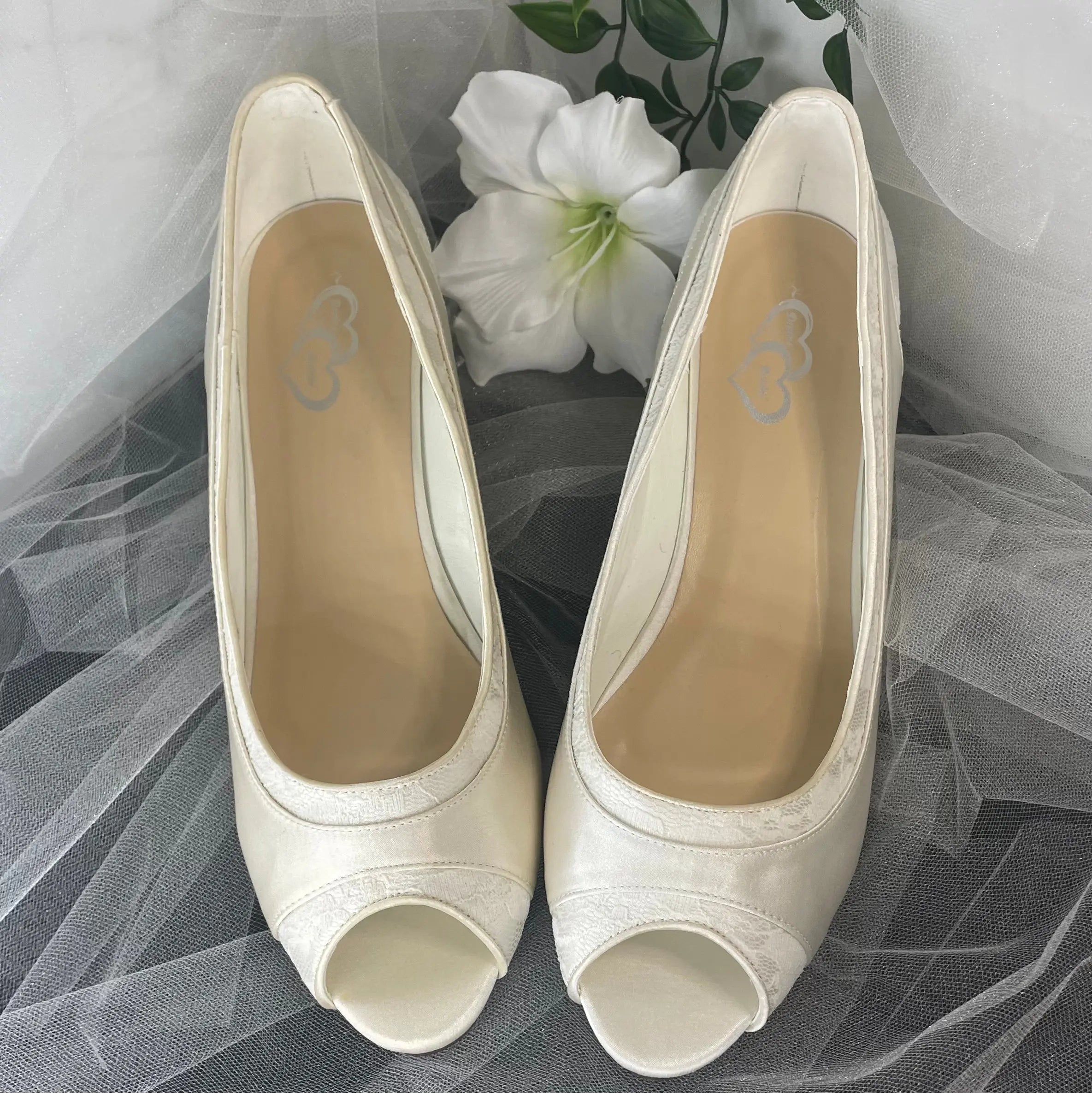 Holly Peep Toe Wedge lace Wedding Bridal Shoe Divinebridal