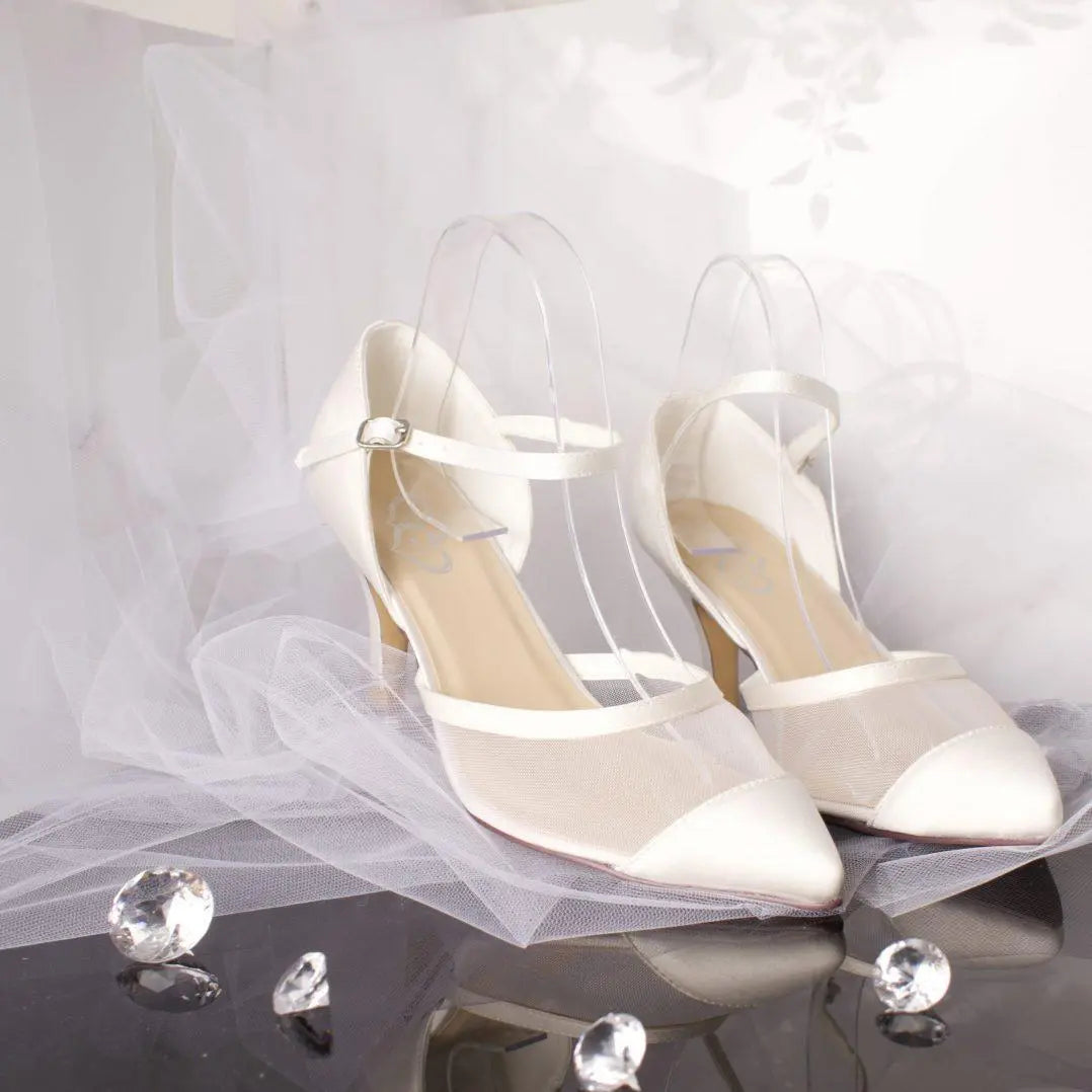 Italy Pointed Toe ankle Strap Wedding Bridal Divinebridal