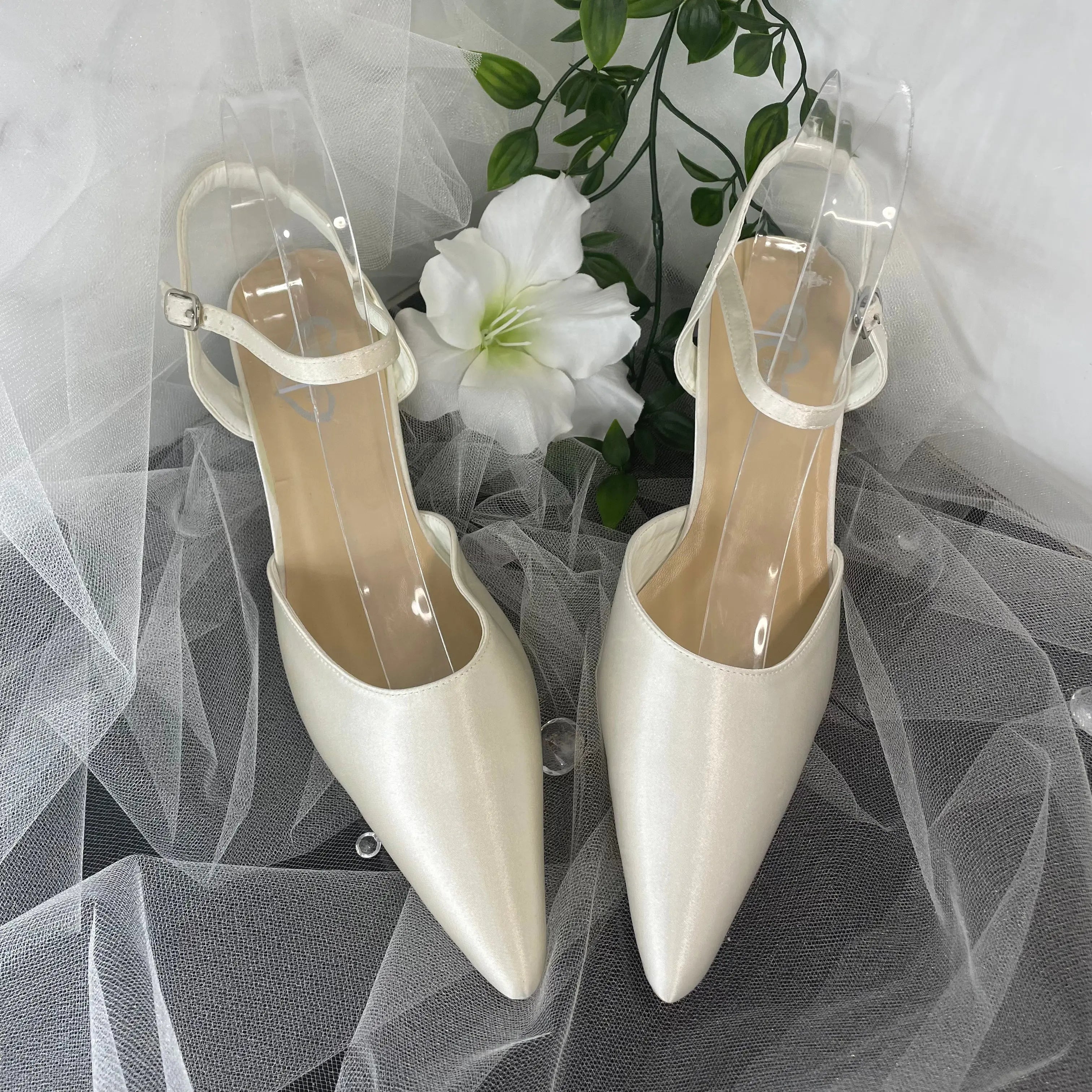 Itzel Pointed Toe ankle Strap Wedding Bridal Divinebridal