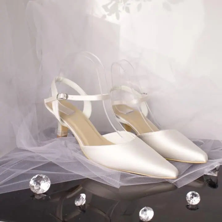 Itzel Pointed Toe ankle Strap Wedding Bridal Divinebridal