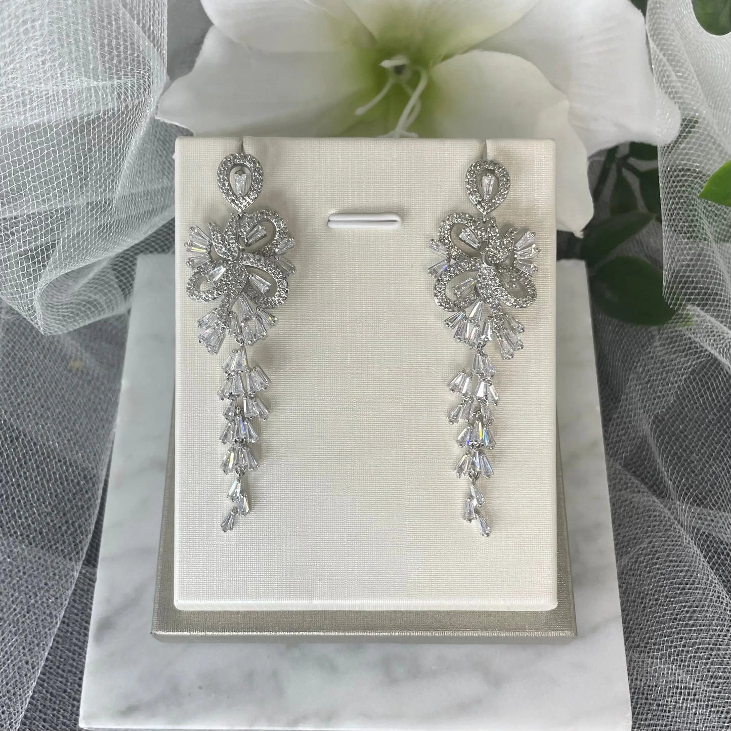 Jacklyn crystal earrings Divine Bridal