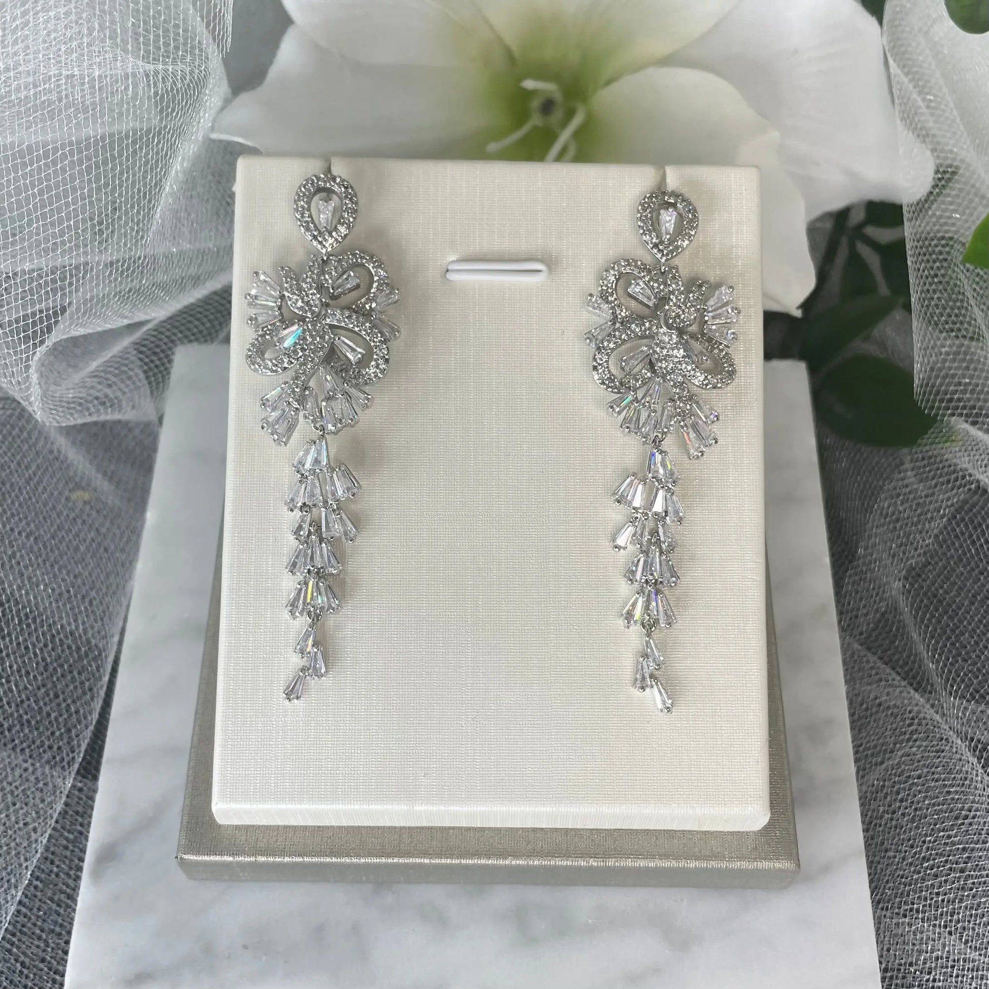 Jacklyn crystal earrings Divine Bridal