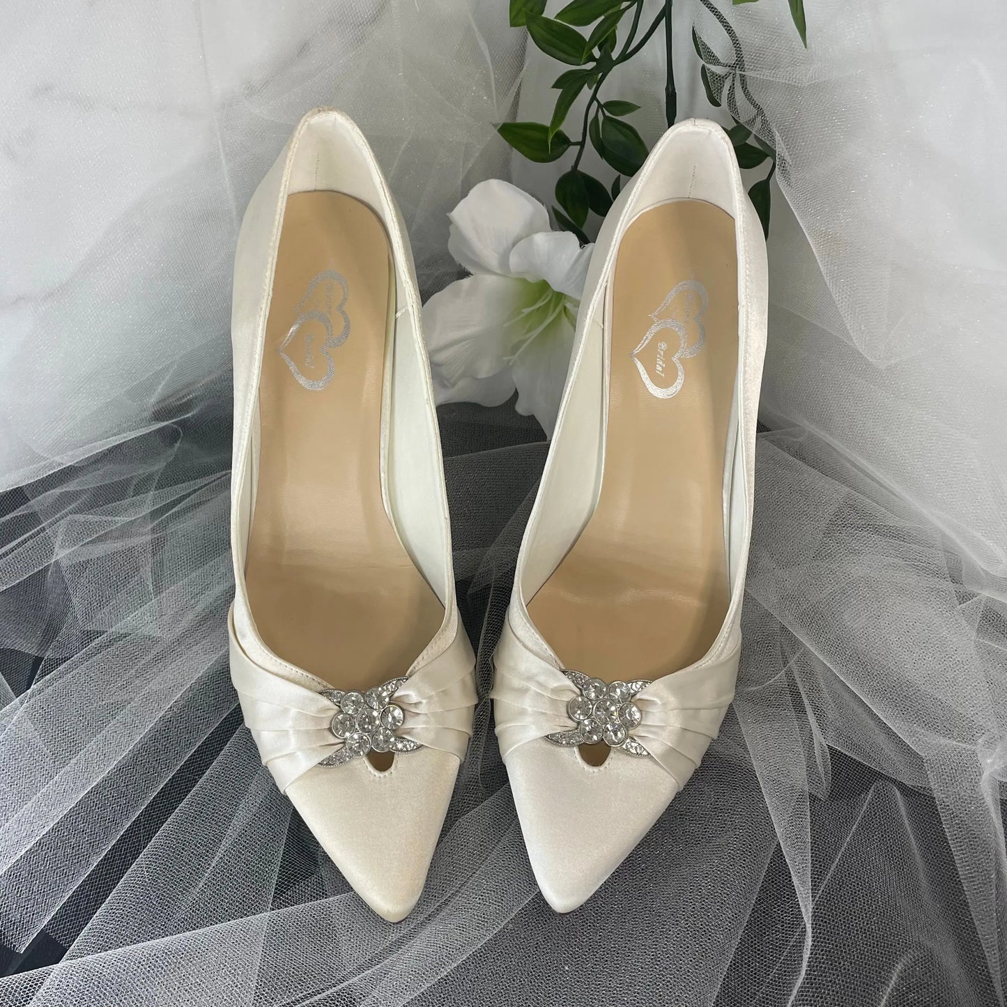 Julia Diamante Pointed Toe Wedding Bridal Divinebridal