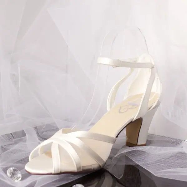 Lauren Open toe heel sandal Wedding Bridal Shoe Divinebridal