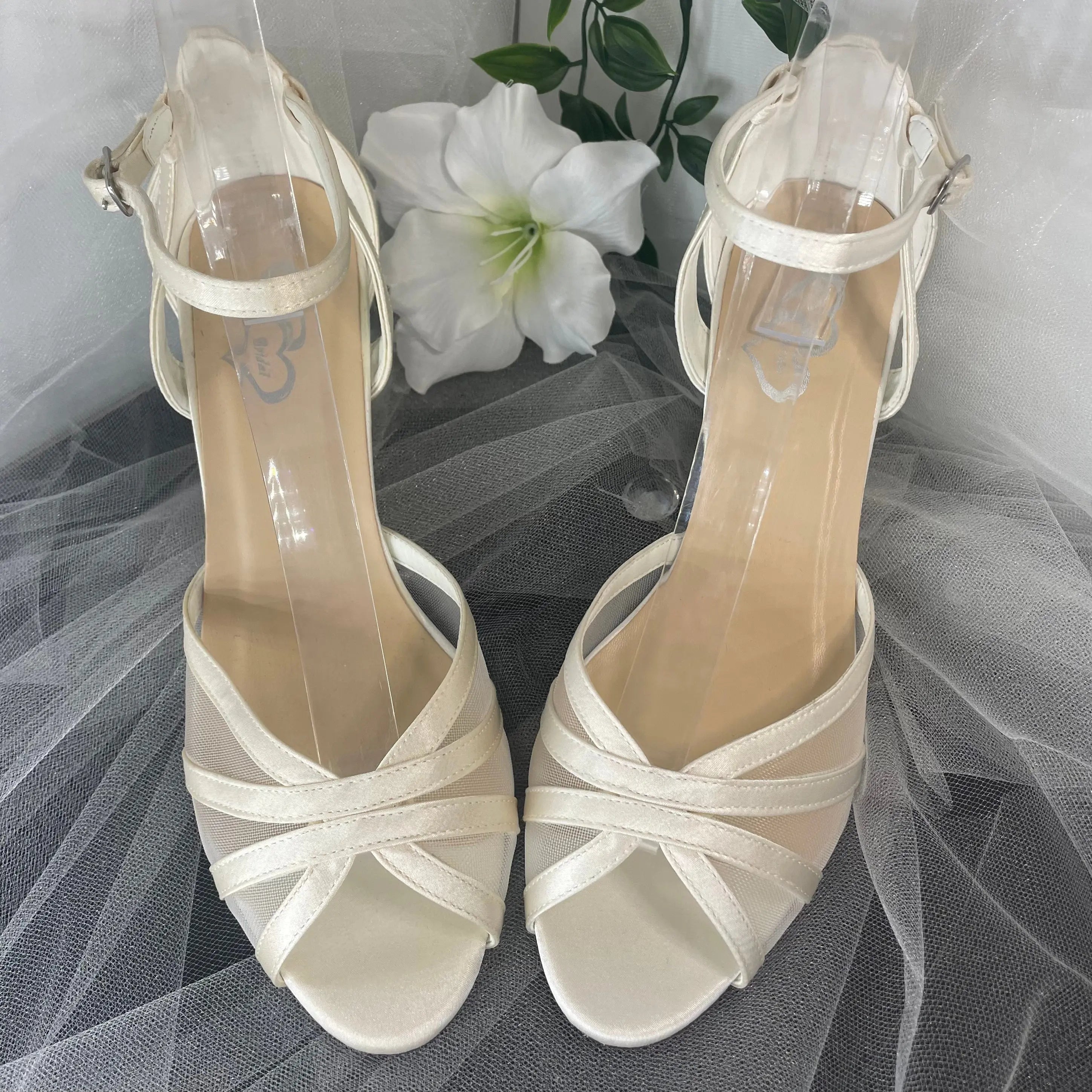 Lauren Open toe heel sandal Wedding Bridal Shoe Divinebridal