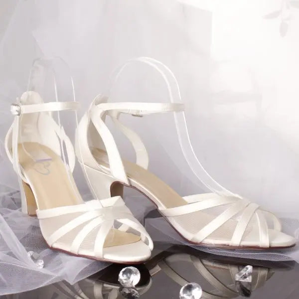 Lauren Open toe heel sandal Wedding Bridal Shoe Divinebridal