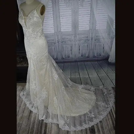 Madalyn Gown - Fishtail lace beaded wedding dress with sweetheart neckline