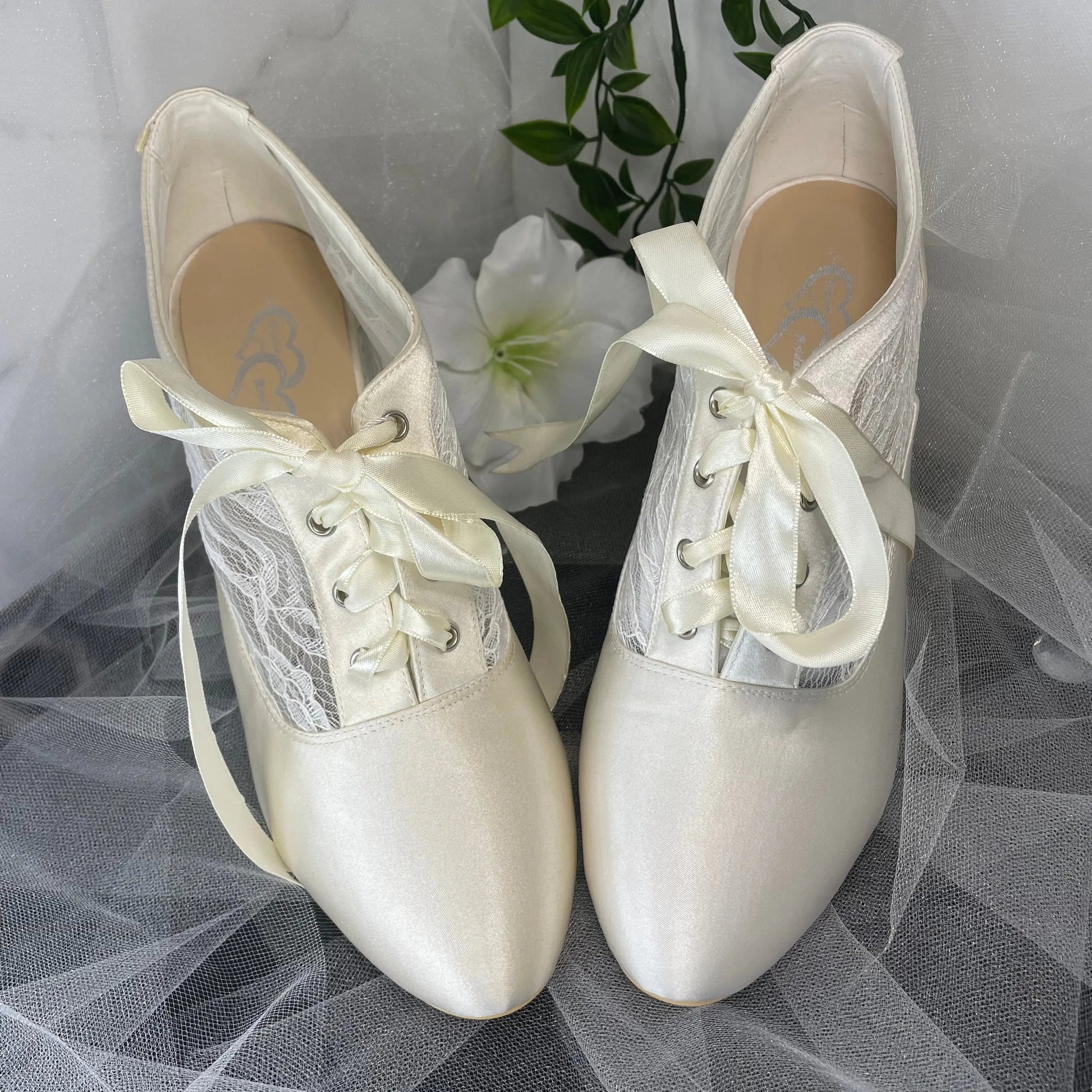 Mauve Lace Up Wedding Bridal Shoes Divinebridal