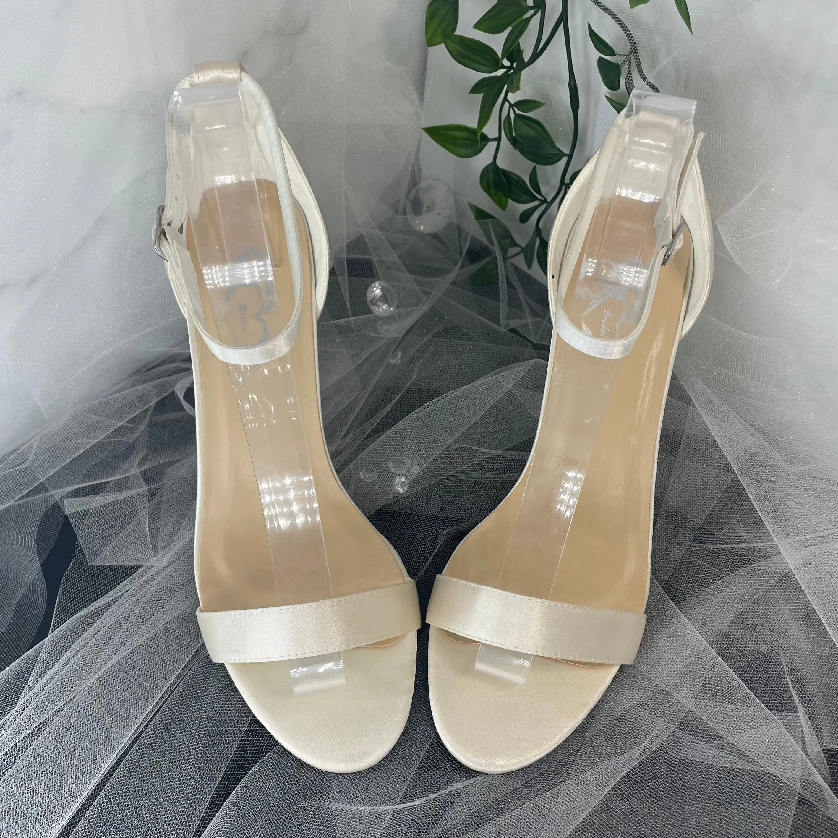 Olena Open Toe Pearl Ankle Strap Wedding Bridal Shoes Divinebridal