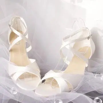 Ruth Open Toe Ankle Strap Wedding Bridal Wedge Shoe Divine Bridal