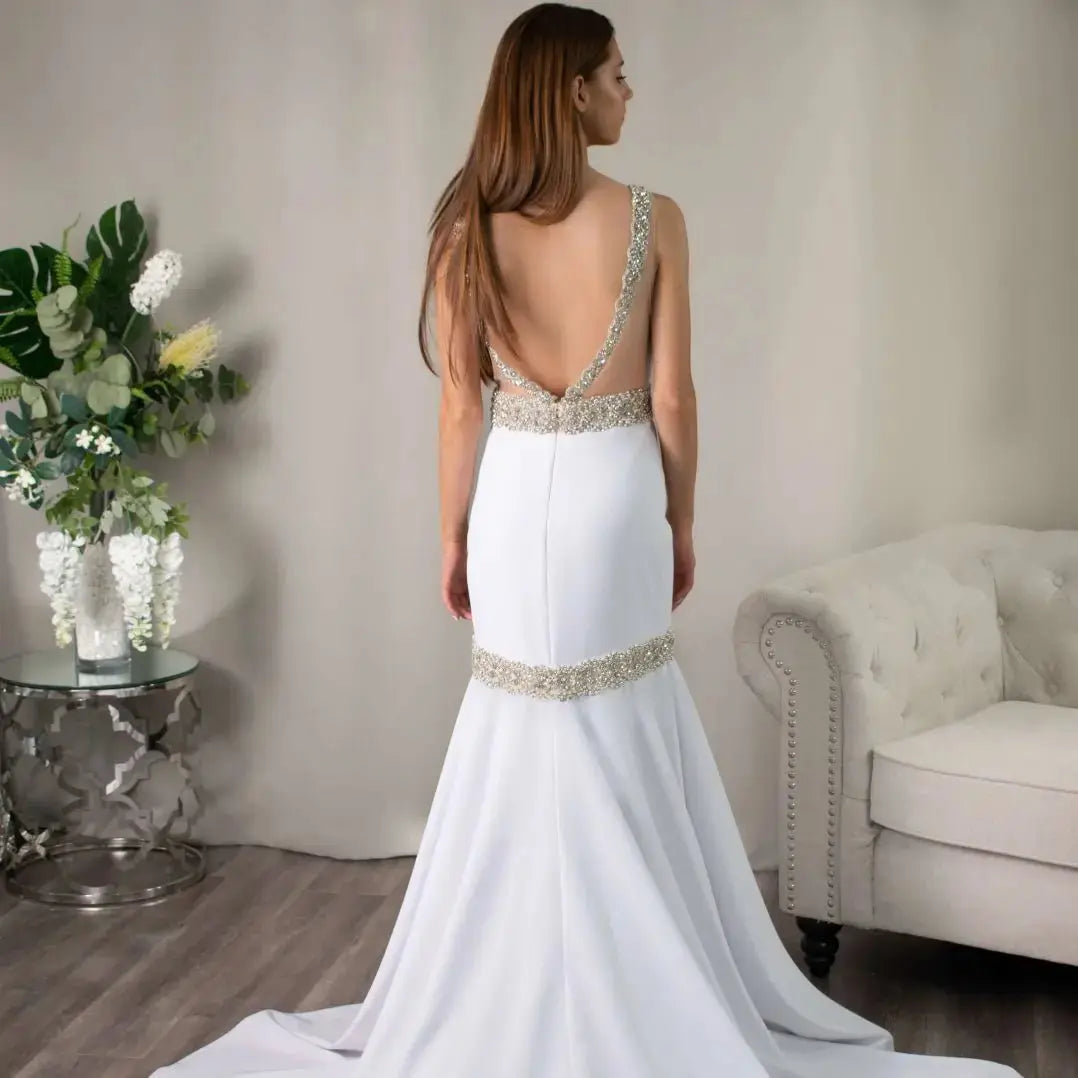 Addison Elegant Ivory Mermaid Bridal Gown - Divine Bridal