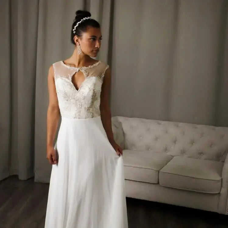 Annette: Exquisite Designer Lace Bridal Gown.