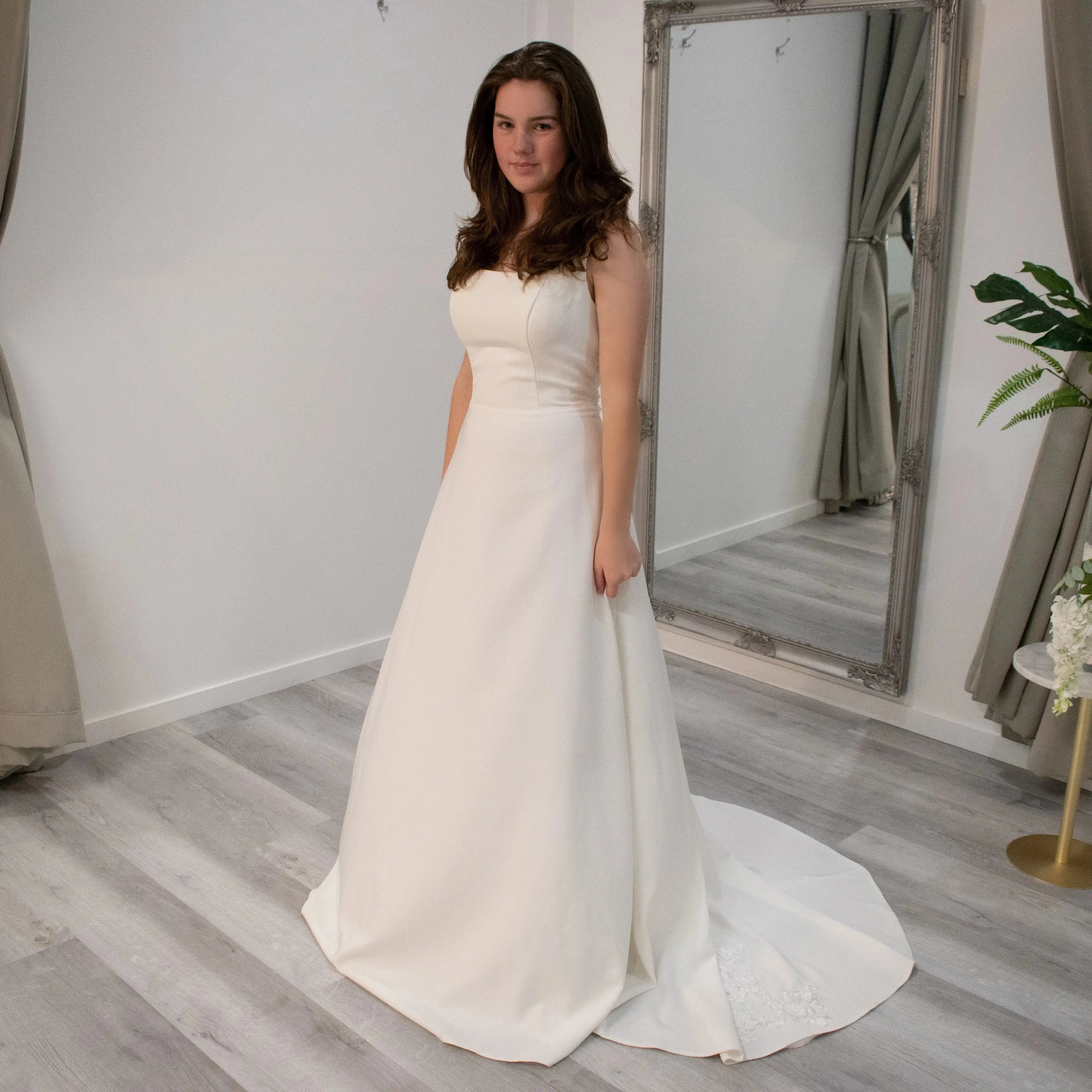 Aria Elegant Square Neck Wedding Gown - Divine Bridal