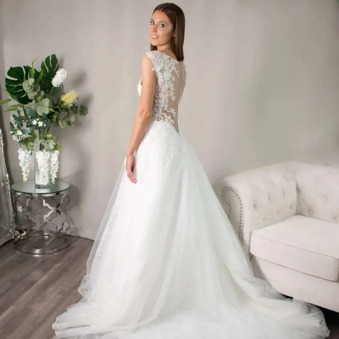 Bernadette Lace A - Line Ballgown Wedding Dress - Divine Bridal