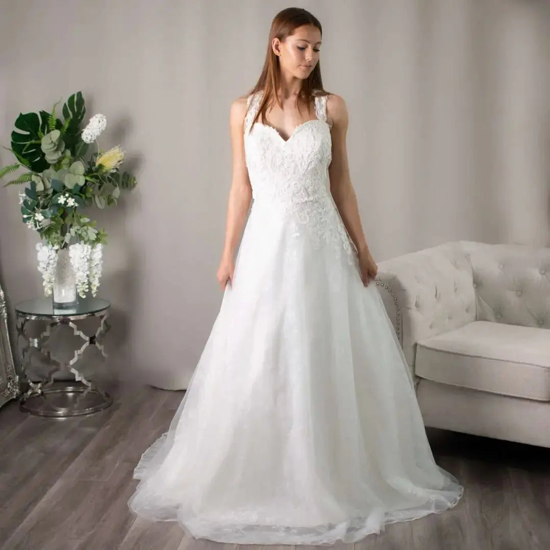 Bernadette Lace A - Line Ballgown Wedding Dress - Divine Bridal