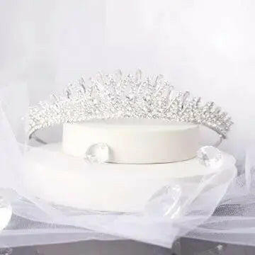 Bianca Bridal Tiara: CZ Rhinestone Elegance for Your Wedding Day - Divine Bridal