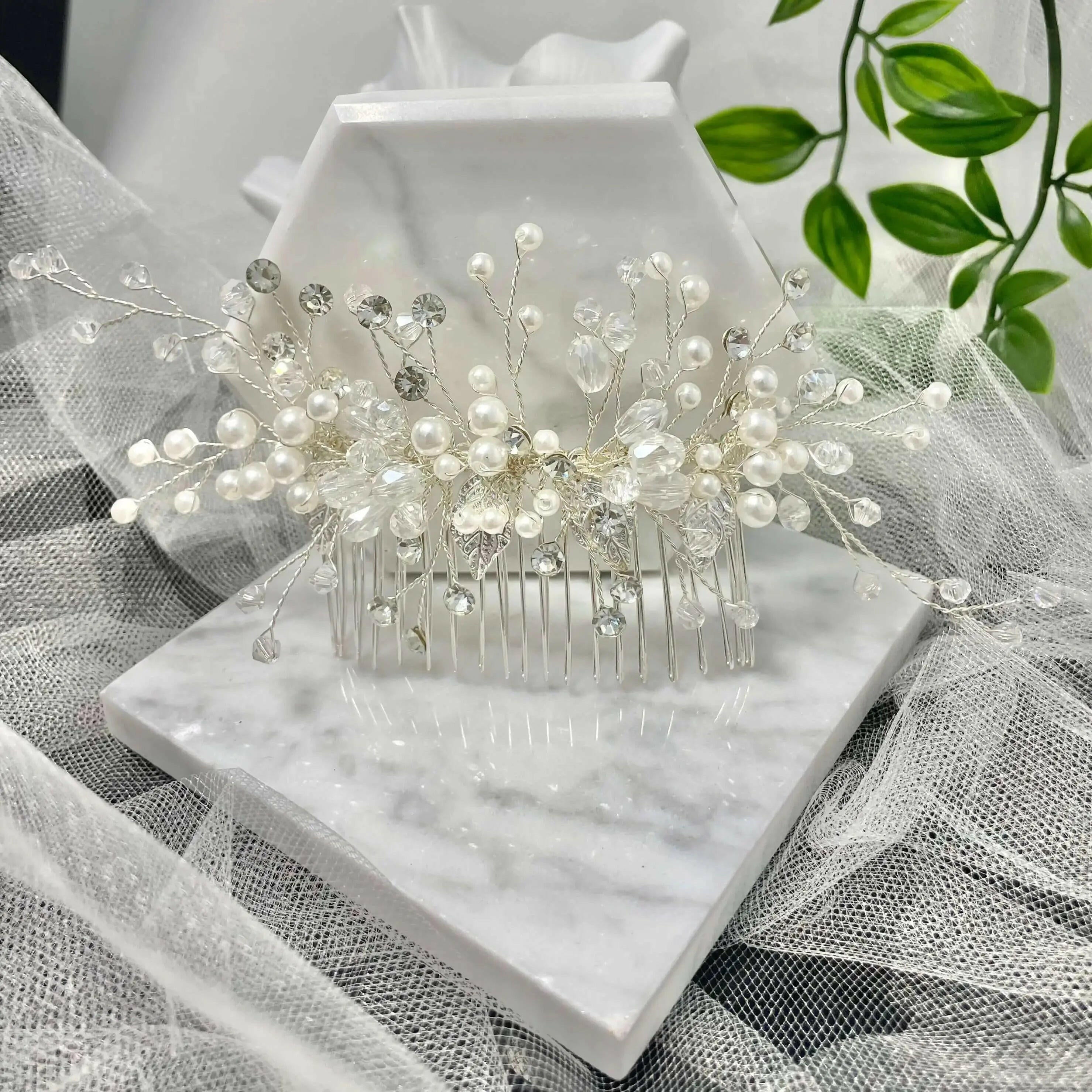 Camila Pearl and Diamanté Wedding Hair Comb | Divine Bridal - Divine Bridal