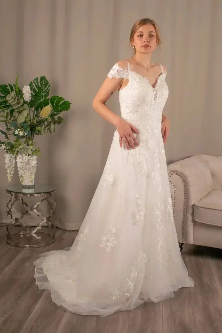 Danica: Off - Shoulder Lace Elegance - Divine Bridal