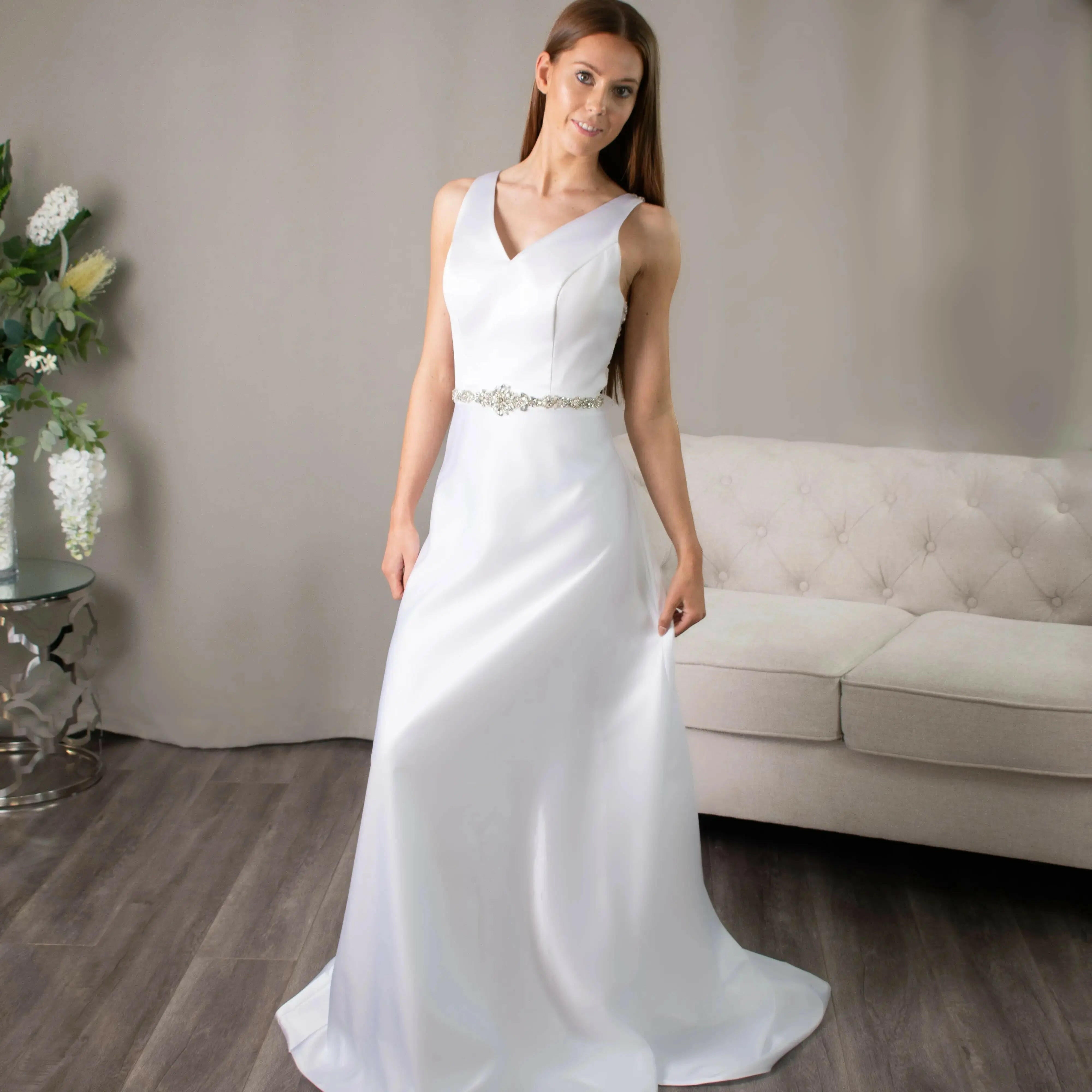 Edith V - Neck Debutante Gown Elegance - Divine Bridal