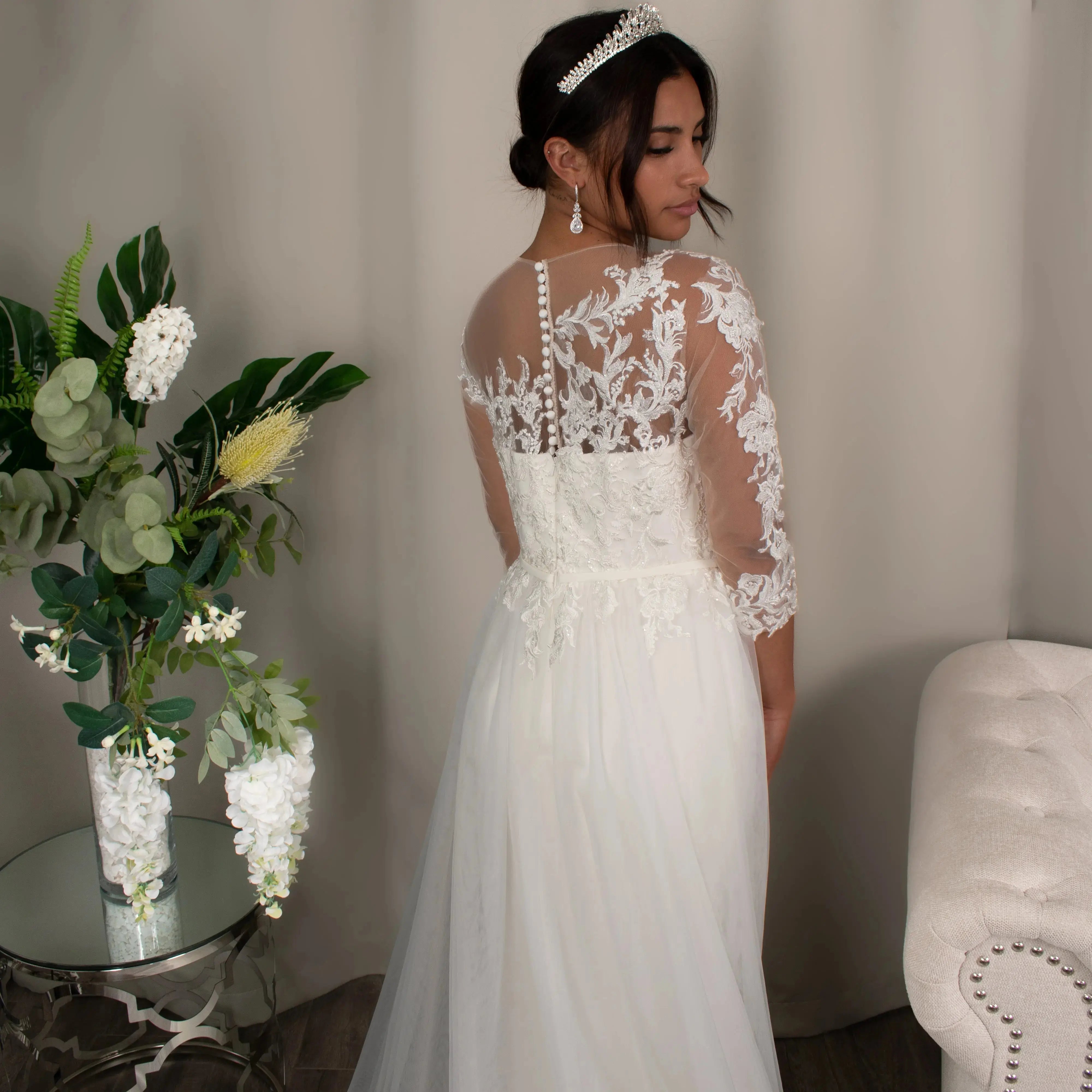 Faith: Lace A - line with Split Skirt - Divine Bridal