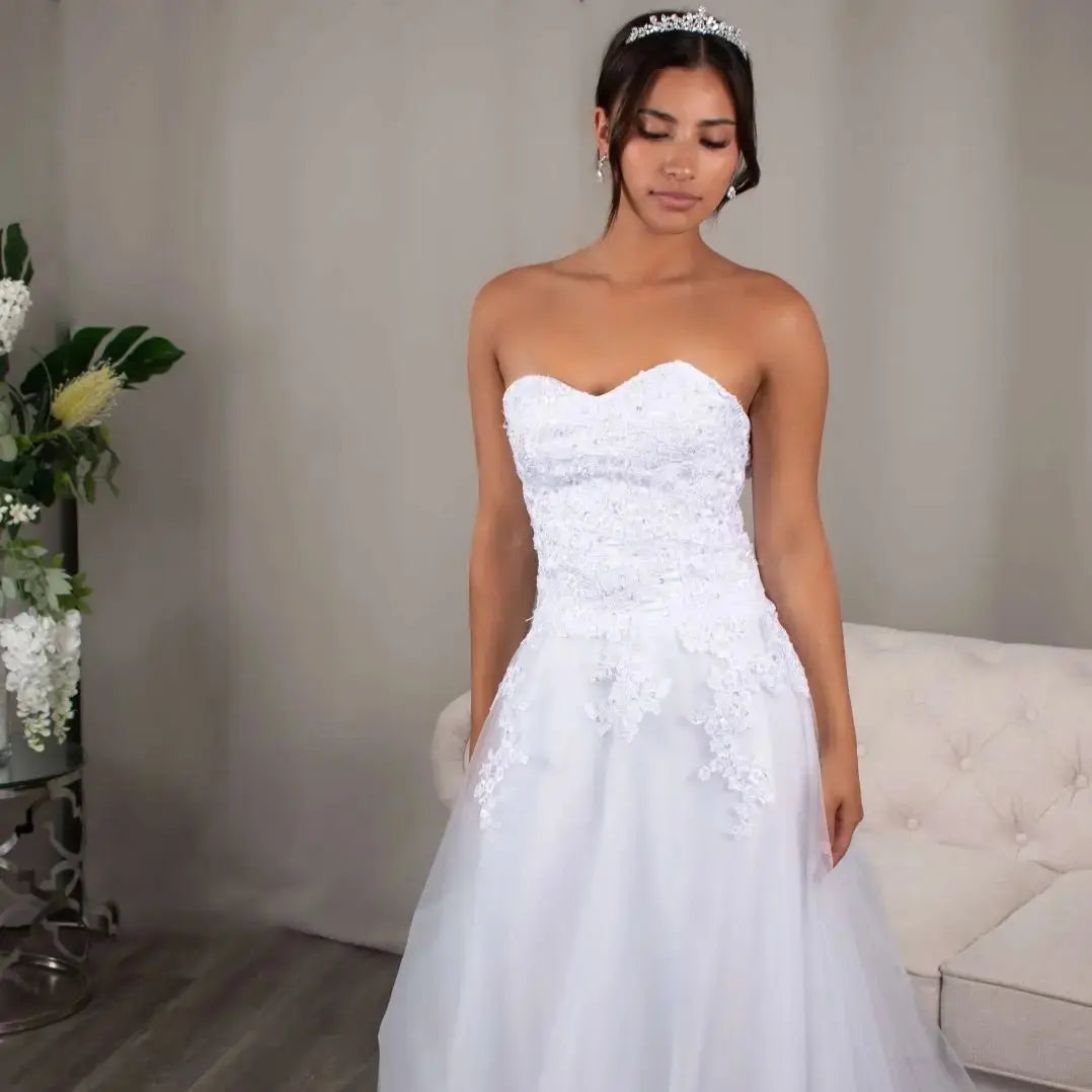 Libby Lace A - line Tulle Deb Dress: Radiant Elegance - Divine Bridal