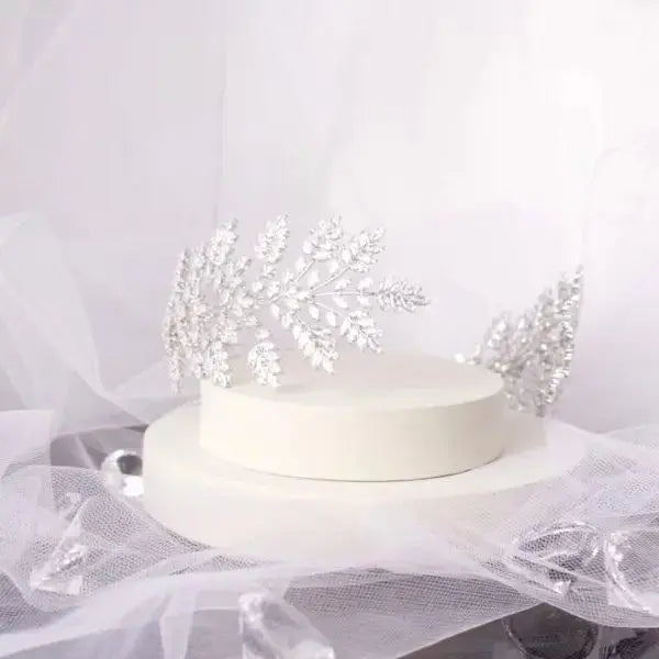 Mayla Bridal Tiara: Luminous Elegance with Marquise Crystals - Divine Bridal