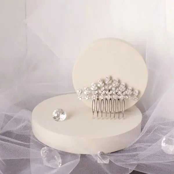 Mayla CZ Bridal Wedding Hair Comb: Marquise Crystal Elegance - Divine Bridal