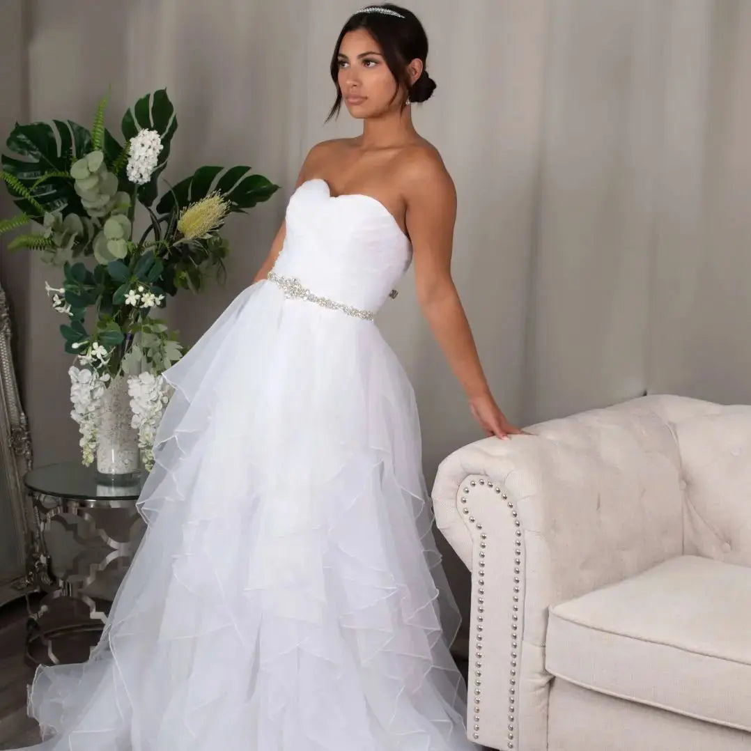 Nicole – A - line Sweetheart Deb Ball Dress - Divine Bridal