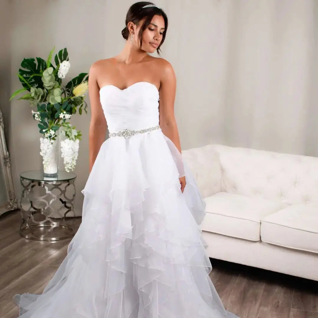 Nicole – A - line Sweetheart Deb Ball Dress - Divine Bridal