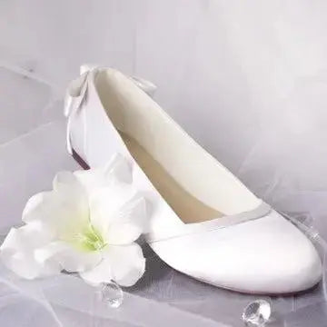 Paige Closed Toe Flats Wedding Bridal Shoe - Divine Bridal