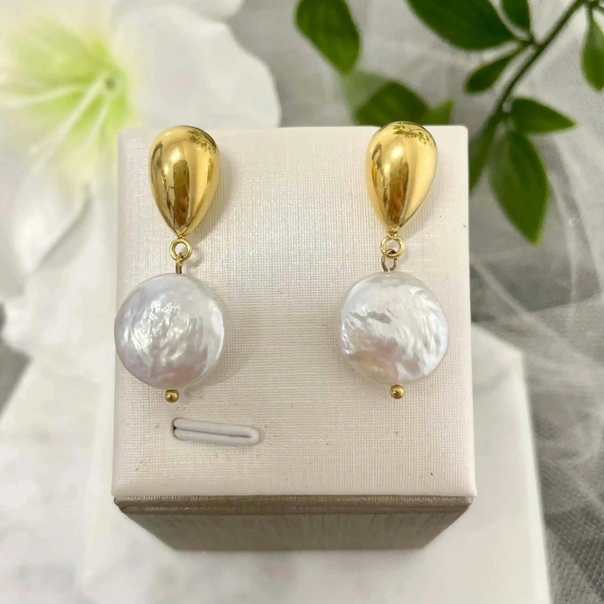 Sally Exquisite Natural Freshwater Pearl Earrings - Trendy Waterproof Jewellery - Divine Bridal