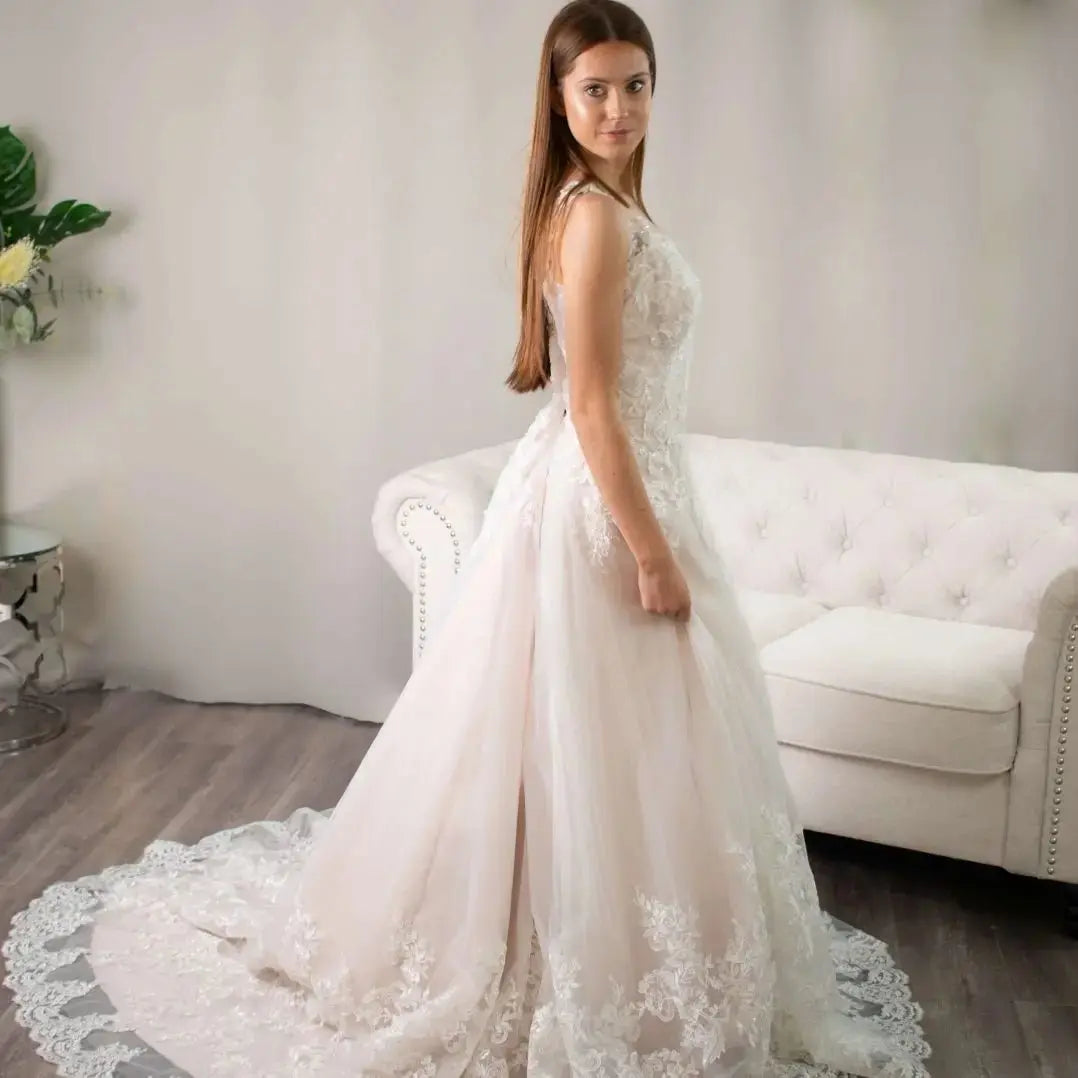 Sweet Blossom Seashell Lace Gown - Divine Bridal