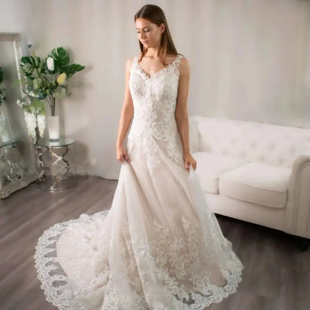 Sweet Blossom Seashell Lace Gown - Divine Bridal